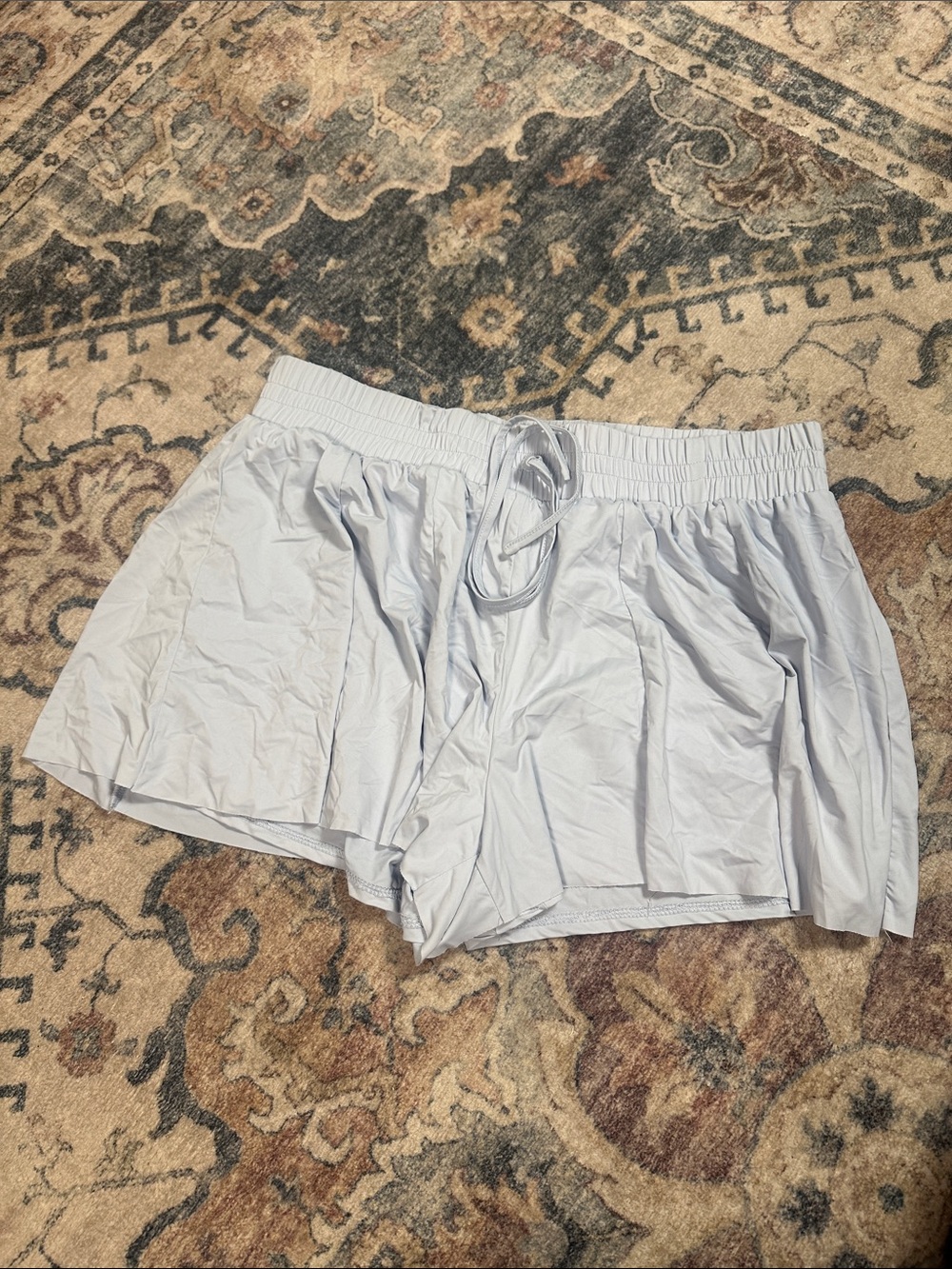 Women’s Light Blue Athletic Skort with Elastic Drawstring Waist